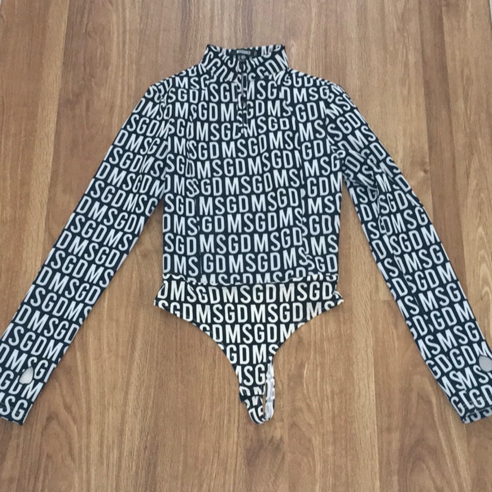 Missguided Black and White Logo Bodysuit